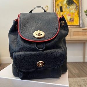 COACH pebble leather mini backpack